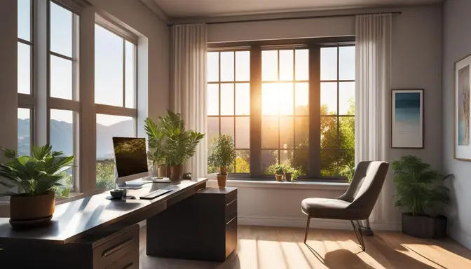 A well-design home office exposed to natural light